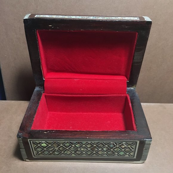 Vintage Desk Lamps Jewelry Wooden Inlay Boxes Trinkets Glass Screening Paravan - Picture 8 of 15